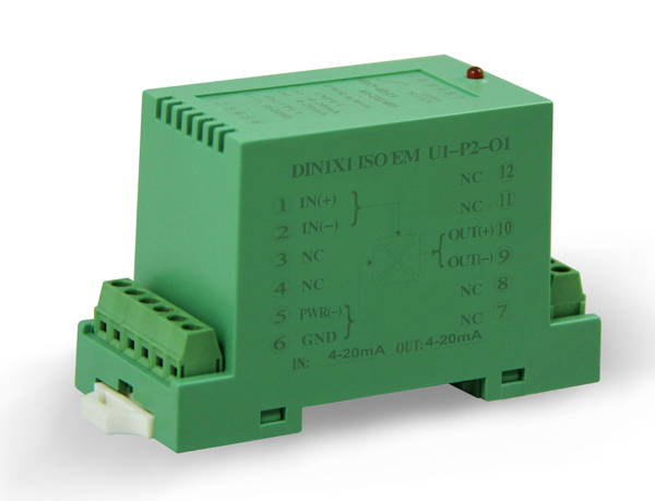 Analog positive and negative output linear regulation control isolation amplifier: DIN 1X1 ISO PN-U(A)-P-O series